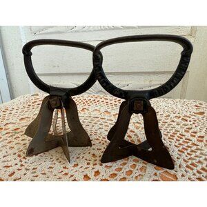 Antique 1800's lot of Two Bell Shaped Food Choppers Cast iron Primitive